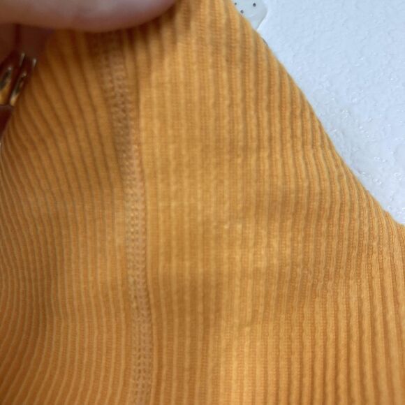 Honor The Gift Bodysuit Womens Small Orange Sleeveless Ribbed Turtleneck Logo - Picture 14 of 16